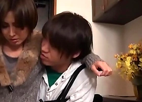 Hawt asian japanese mom fucks her young laddie