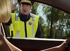 Russian policeman and naked chick censorable amusing video